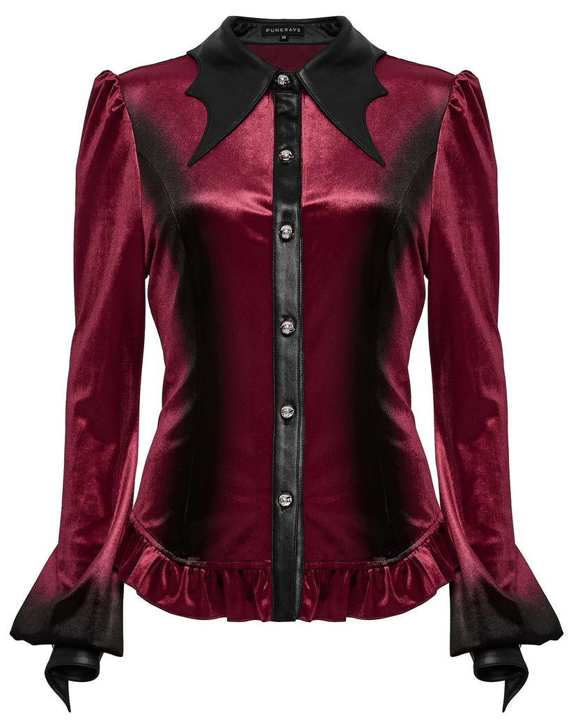 Punk Rave Shirt Fawn Gradient Printed Red UK 8-22 - QHA UK