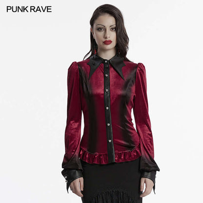 Punk Rave Shirt Fawn Gradient Printed Red UK 8-22 - QHA UK