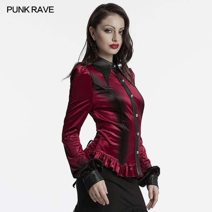 Punk Rave Shirt Fawn Gradient Printed Red UK 8-22 - QHA UK