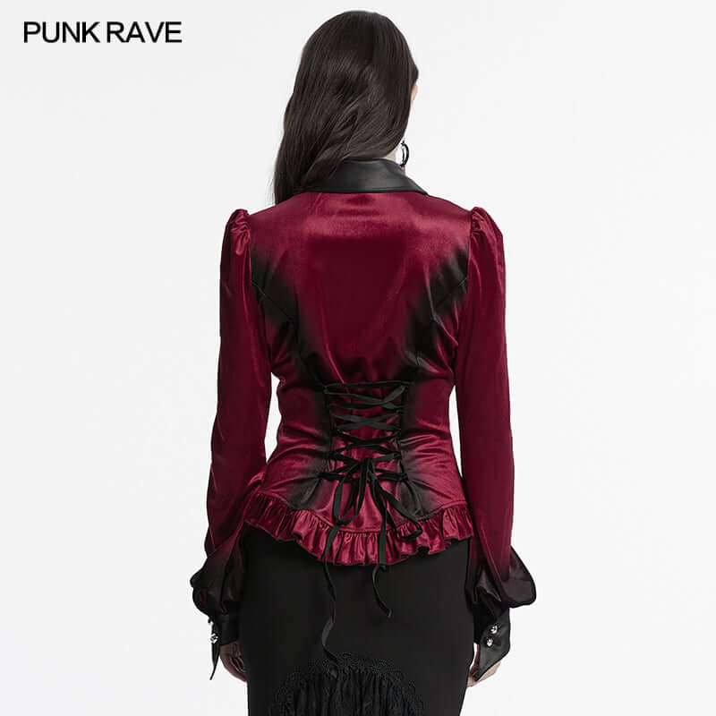 Punk Rave Shirt Fawn Gradient Printed Red UK 8-22 - QHA UK