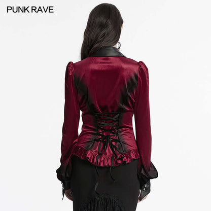 Punk Rave Shirt Fawn Gradient Printed Red UK 8-22 - QHA UK