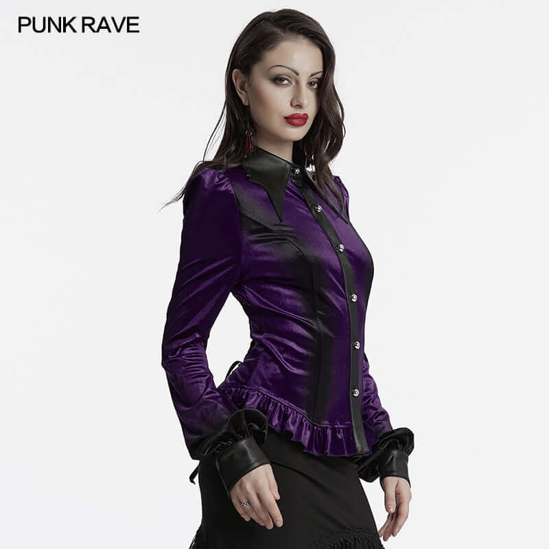 Punk Rave Shirt Fawn Gradient Printed in Violet UK 8-22 - QHA UK