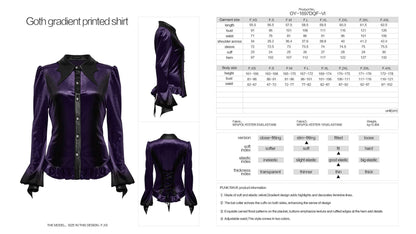 Punk Rave Shirt Fawn Gradient Printed in Violet UK 8-22 - QHA UK