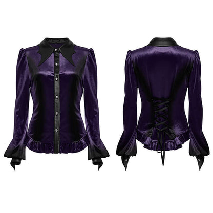 Punk Rave Shirt Fawn Gradient Printed in Violet UK 8-22 - QHA UK