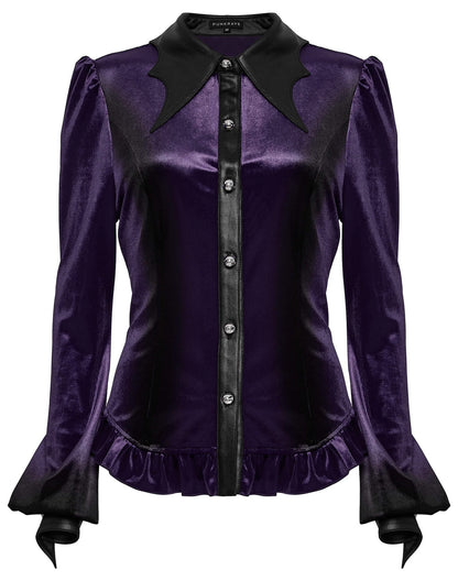 Punk Rave Shirt Fawn Gradient Printed in Violet UK 8-22 - QHA UK