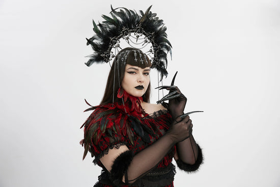 Punk Rave Gothic Gloves Fluffy Claw - QHA UK