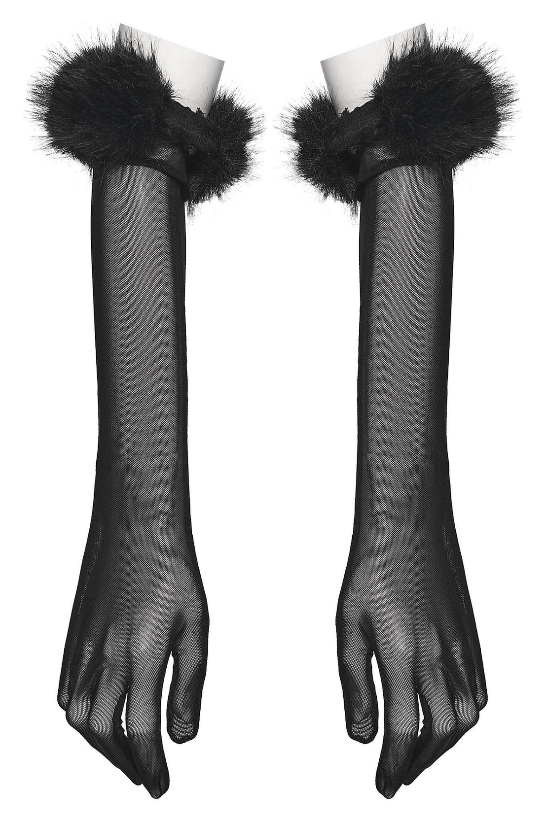 Punk Rave Gothic Gloves Fluffy Claw - QHA UK