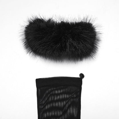 Punk Rave Gothic Gloves Fluffy Claw - QHA UK