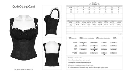 Punk Rave Camisole Top Gale Corset Cami UK 8-22 - QHA UK