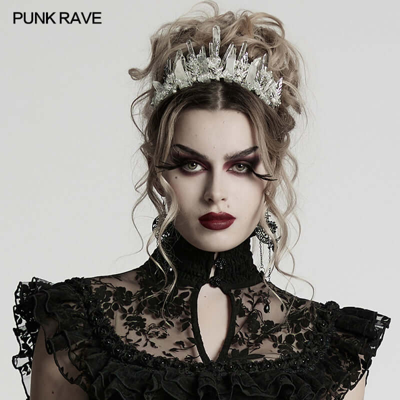 Punk Rave Headband White Crystal - QHA UK
