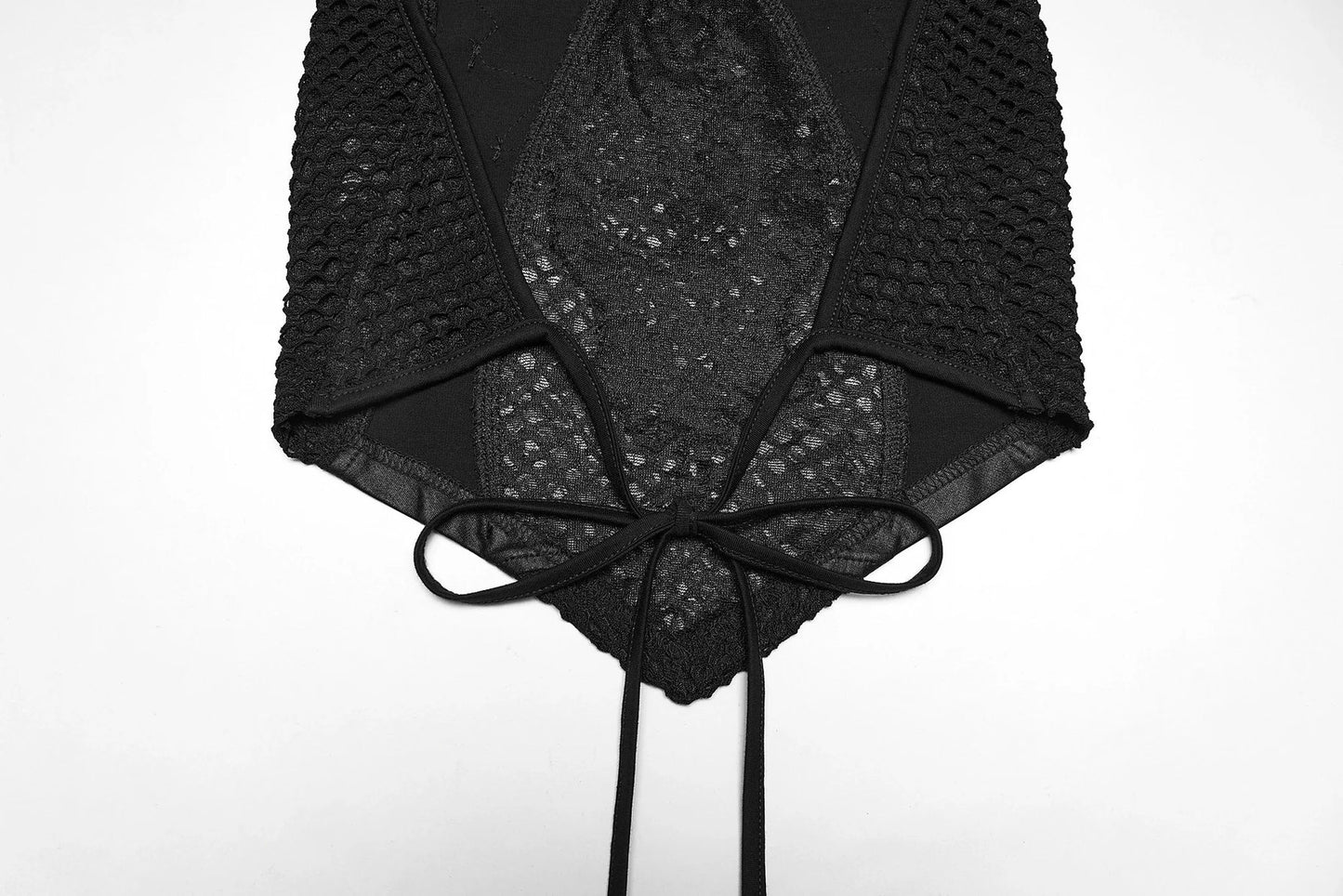 Punk Rave Women's Gothic Camisole Top Embroidery and Tie Back UK 8-16 - Back View - QHA UK