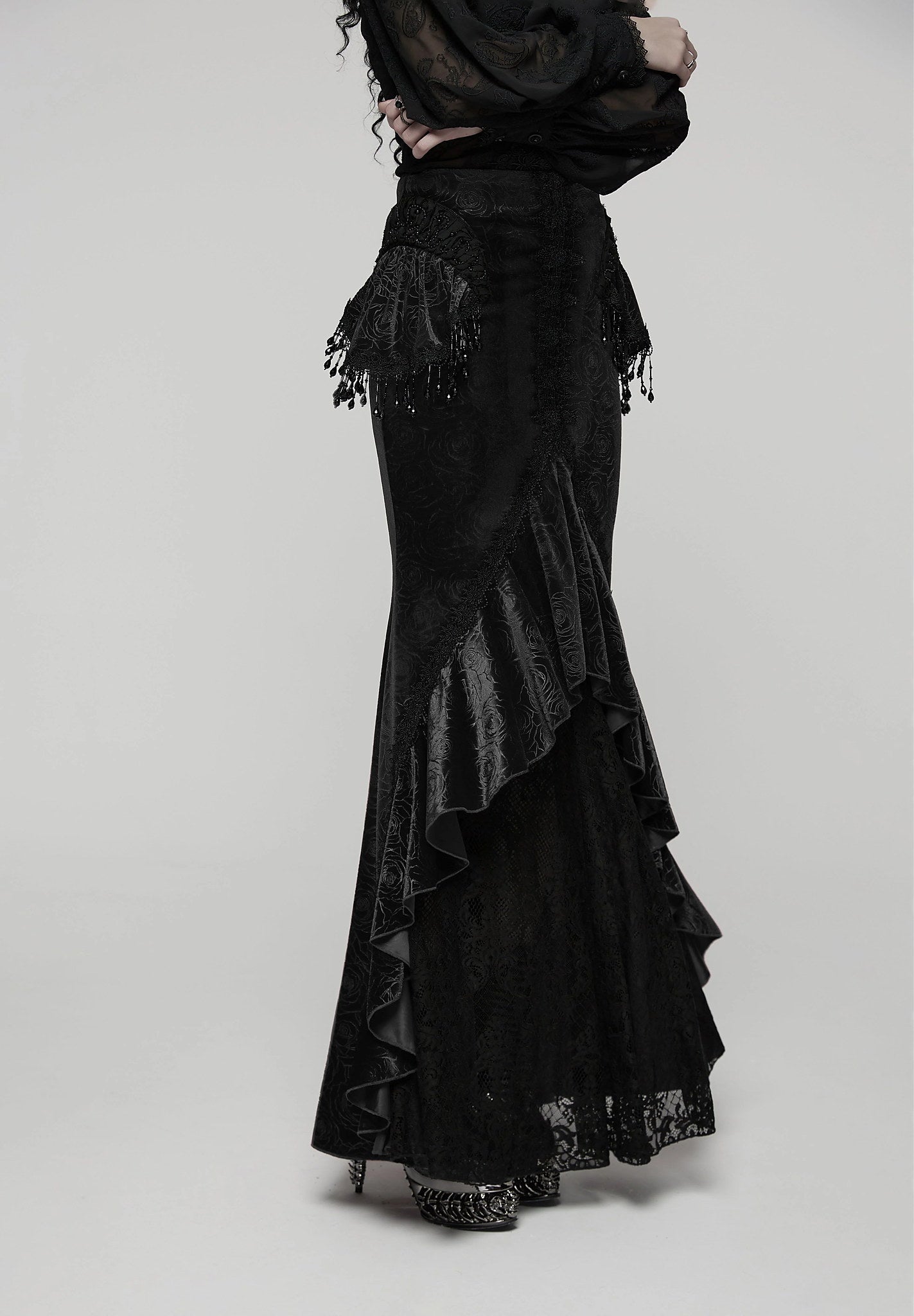 Punk Rave Gothic Skirt Fishtail UK 8-22 - QHA UK