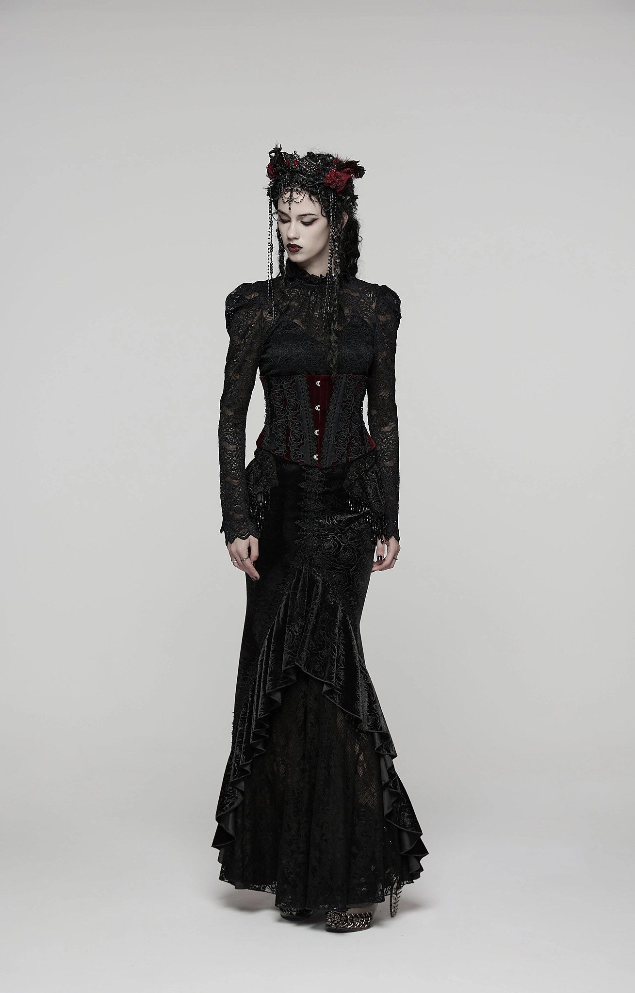 Punk Rave Gothic Skirt Fishtail UK 8-22 - QHA UK
