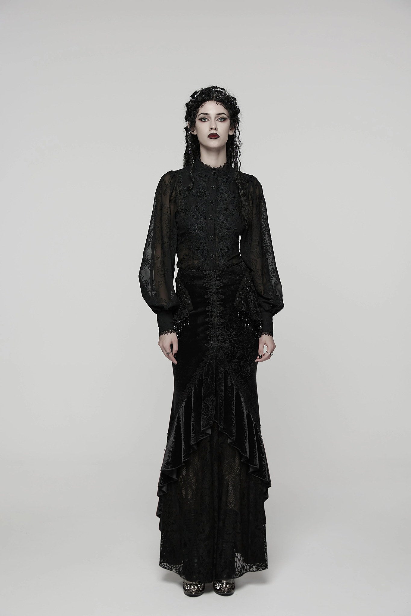 Punk Rave Gothic Skirt Fishtail UK 8-22 - QHA UK