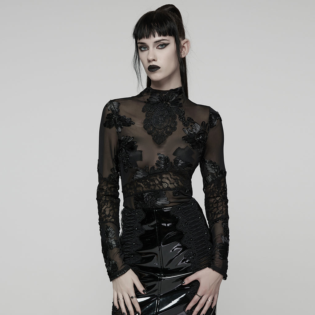 Punk Rave Women's Gothic Slip Lace Undershirt UK 8-16 - QHA UK