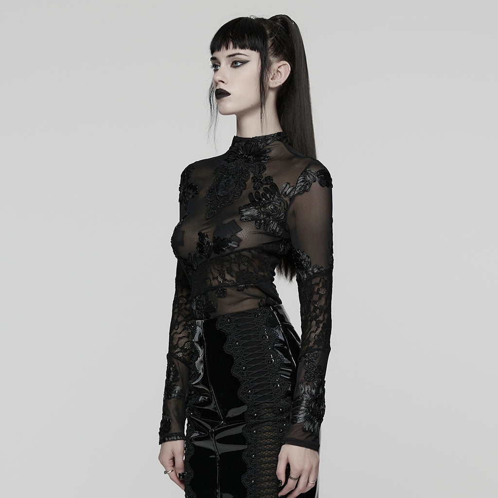 Punk Rave Women's Gothic Slip Lace Undershirt UK 8-16 - QHA UK
