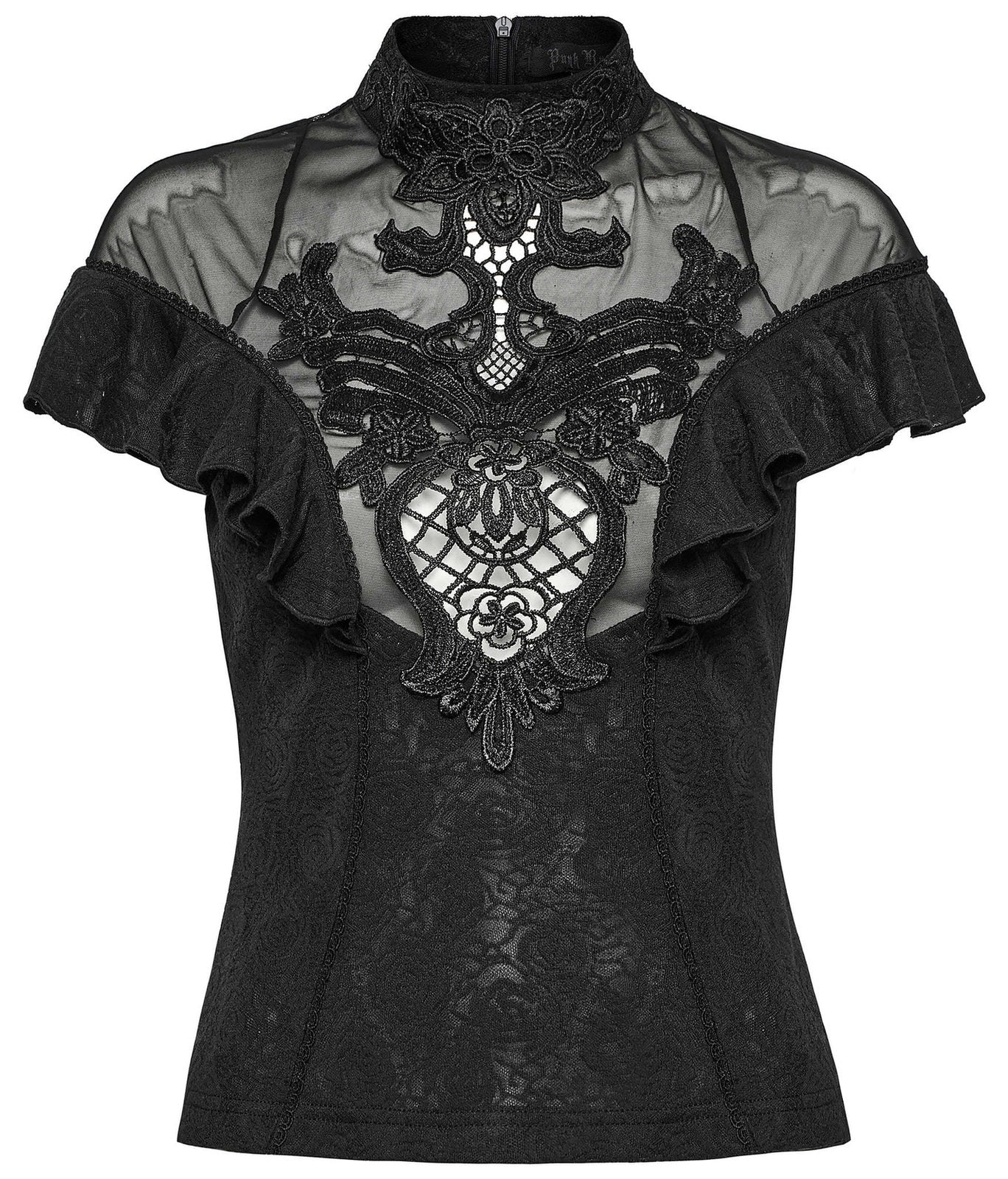 Punk Rave Gothic Blouse Applique Top UK 8-22 - QHA UK