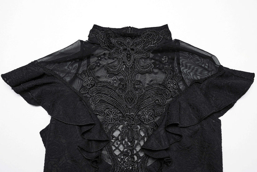 Punk Rave Gothic Blouse Applique Top UK 8-22 - QHA UK