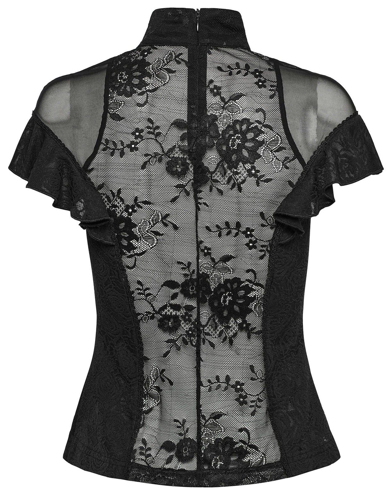Punk Rave Gothic Blouse Applique Top UK 8-22 - QHA UK