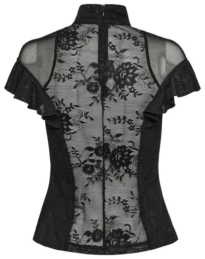 Punk Rave Gothic Blouse Applique Top UK 8-22 - QHA UK