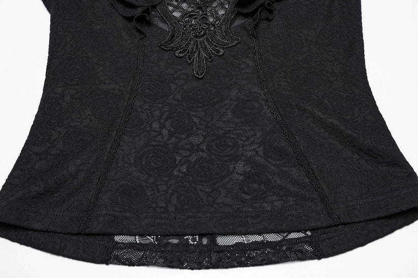 Punk Rave Gothic Blouse Applique Top UK 8-22 - QHA UK