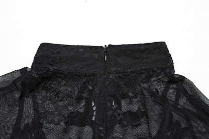 Punk Rave Gothic Blouse Applique Top UK 8-22 - QHA UK