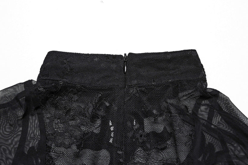 Punk Rave Gothic Blouse Applique Top UK 8-22 - QHA UK