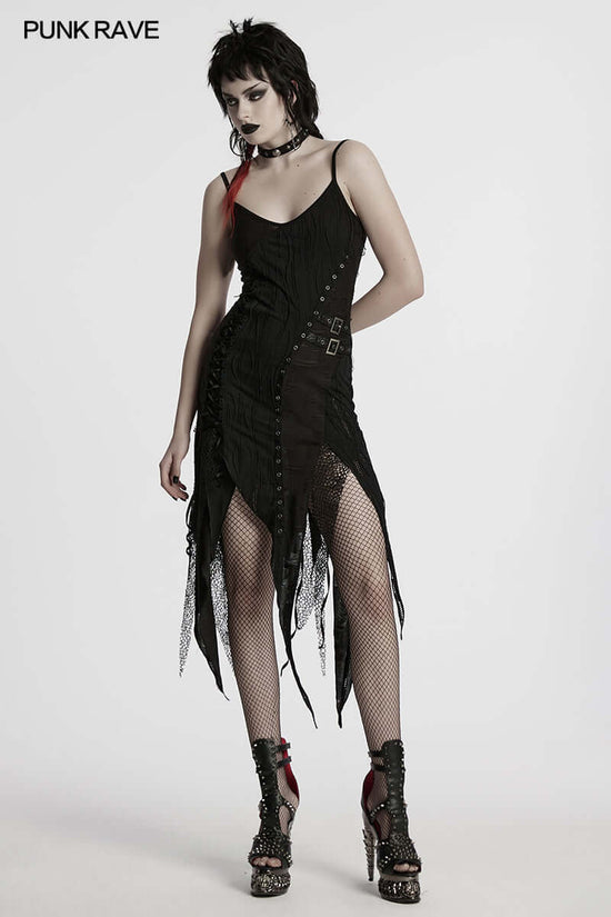 Punk Rave Dress Honey Irregular Split UK 8-22 - QHA UK