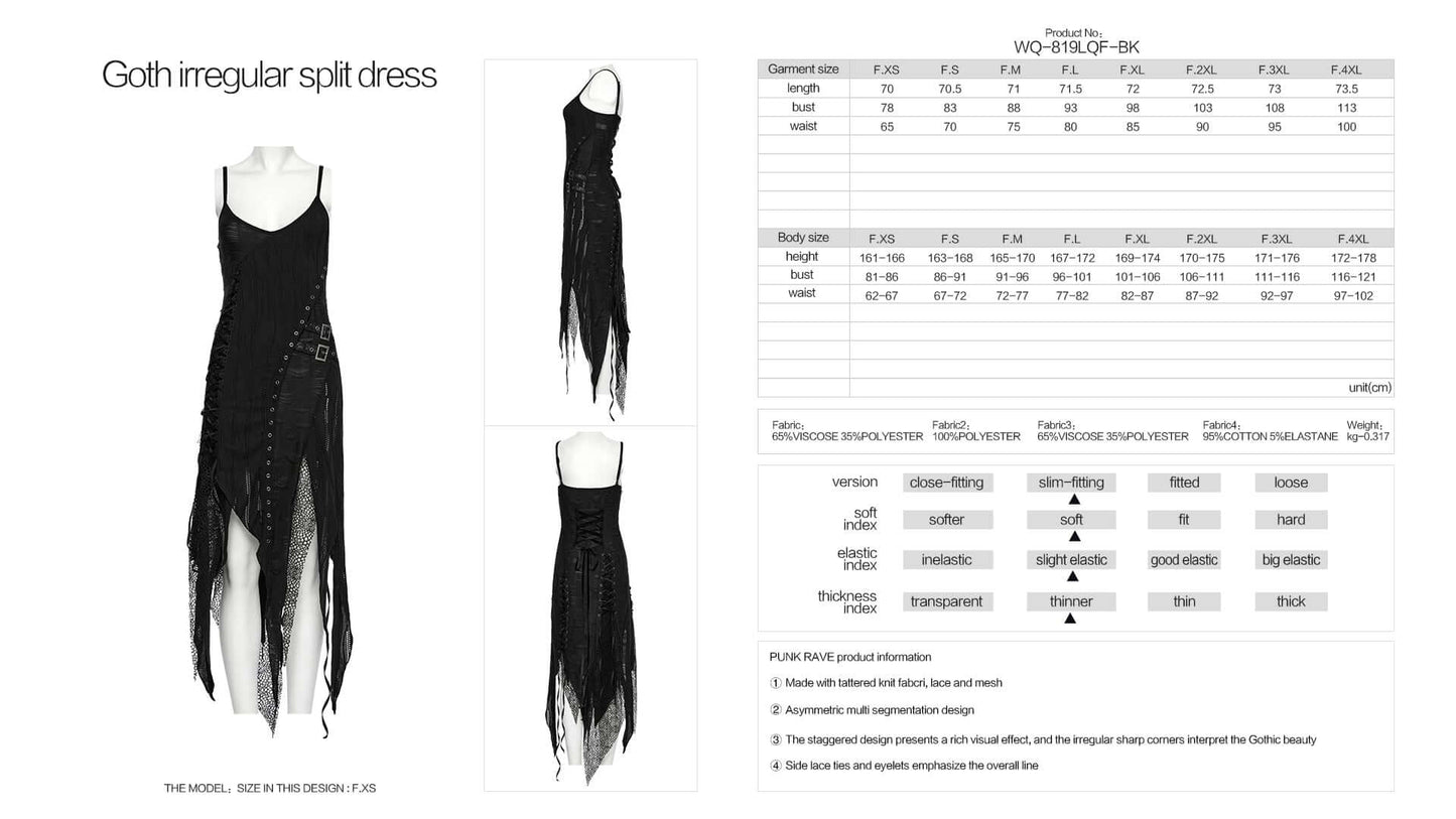 Punk Rave Dress Honey Irregular Split UK 8-22 - QHA UK