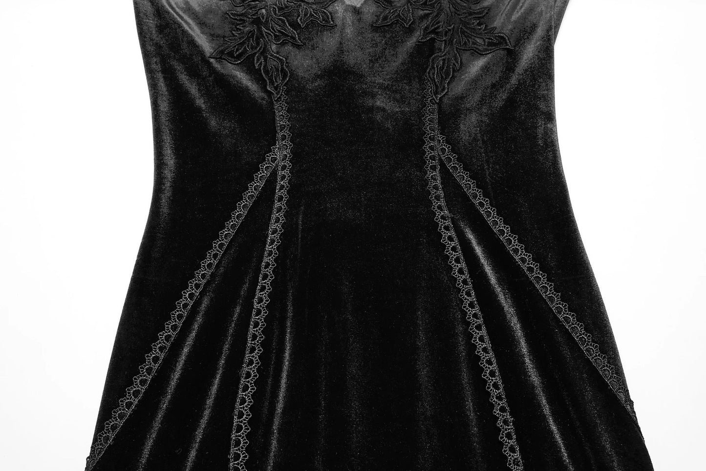 Punk Rave Dress Isolde Velvet Lace Sleeve Black UK 8-16 - Sleeve Detail - QHA UK