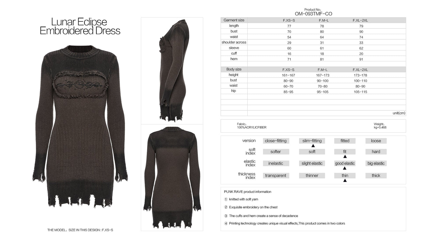 Punk Rave Dress Lunar Eclipse Embroidered UK 8-16 - QHA UK