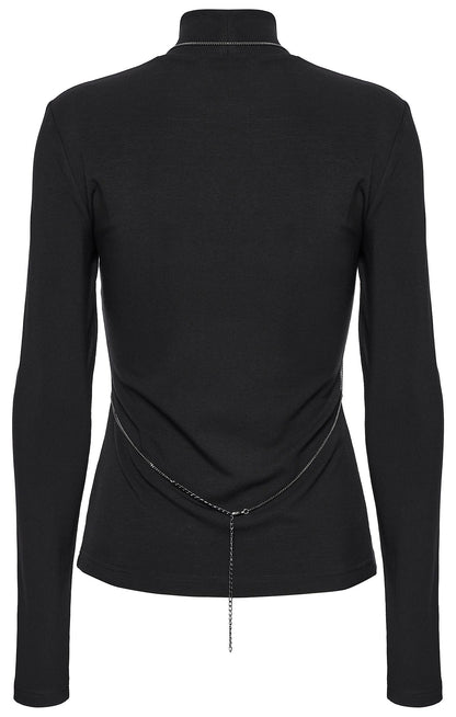 Punk Rave Women's Gothic Jumper Morrigan Bat Chain Top Black UK 8-16 - QHA UK