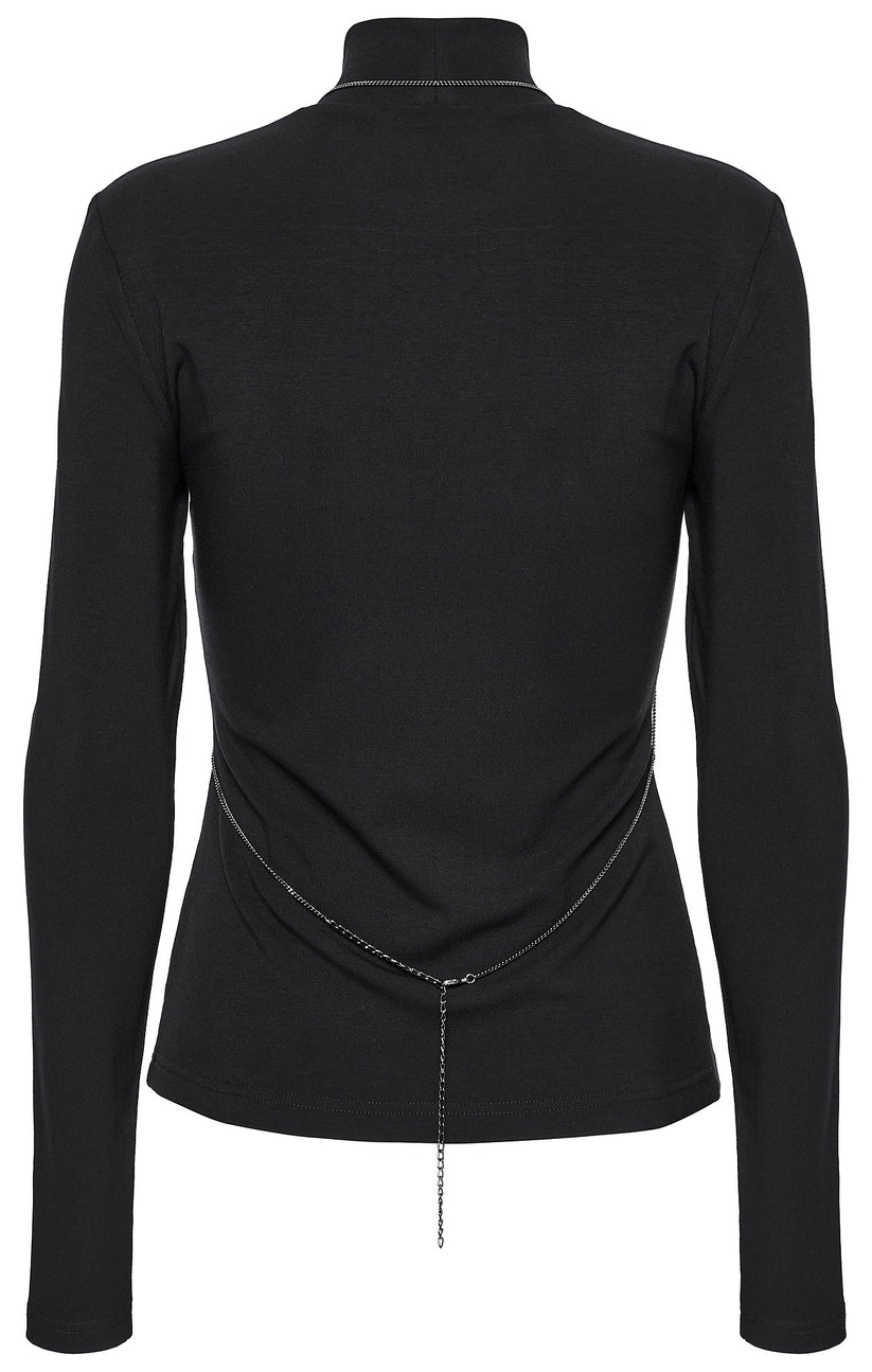 Punk Rave Women's Gothic Jumper Morrigan Bat Chain Top Black UK 8-16 - QHA UK
