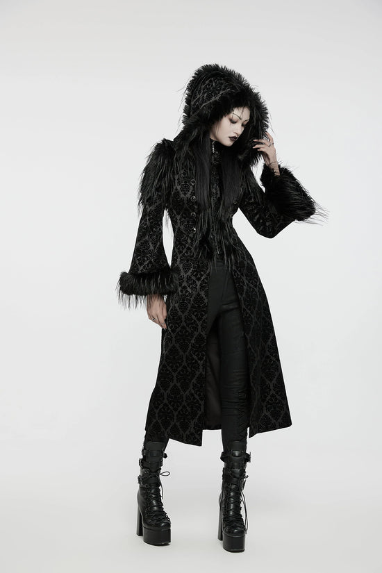 Punk Rave Gothic Coat Morrigan Jacquard Black UK 8-22 - QHA UK