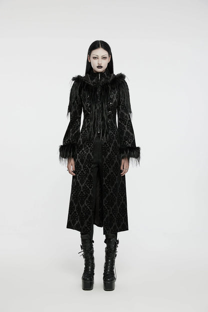 Punk Rave Gothic Coat Morrigan Jacquard Black UK 8-22 - QHA UK