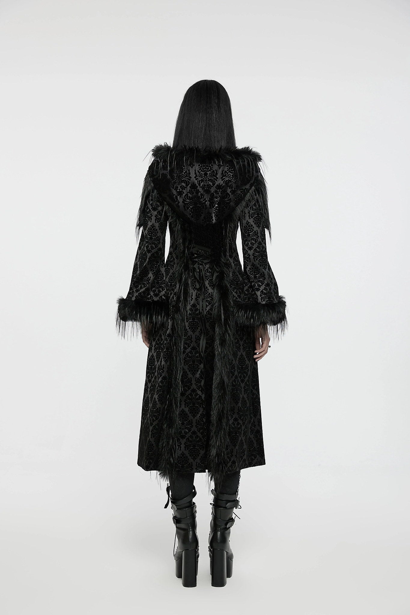 Punk Rave Gothic Coat Morrigan Jacquard Black UK 8-22 - QHA UK