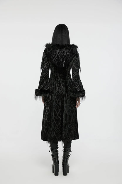 Punk Rave Gothic Coat Morrigan Jacquard Black UK 8-22 - QHA UK
