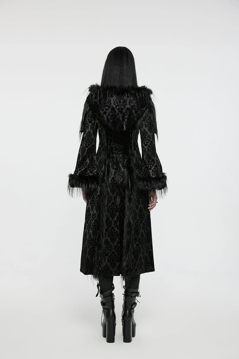 Punk Rave Gothic Coat Morrigan Jacquard Black UK 8-22 - QHA UK