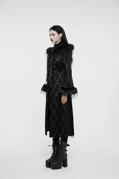Punk Rave Gothic Coat Morrigan Jacquard Black UK 8-22 - QHA UK