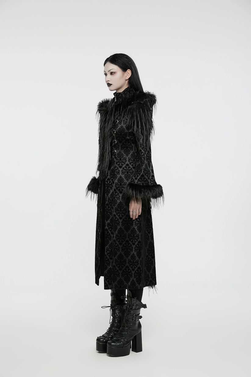 Punk Rave Gothic Coat Morrigan Jacquard Black UK 8-22 - QHA UK