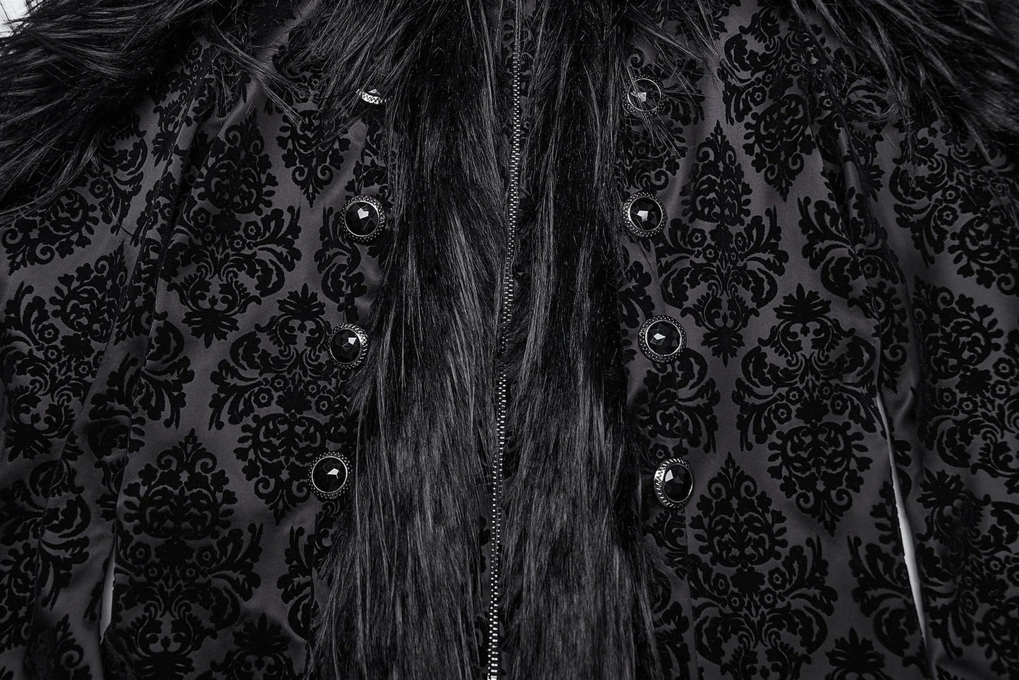 Punk Rave Gothic Coat Morrigan Jacquard Black UK 8-22 - QHA UK