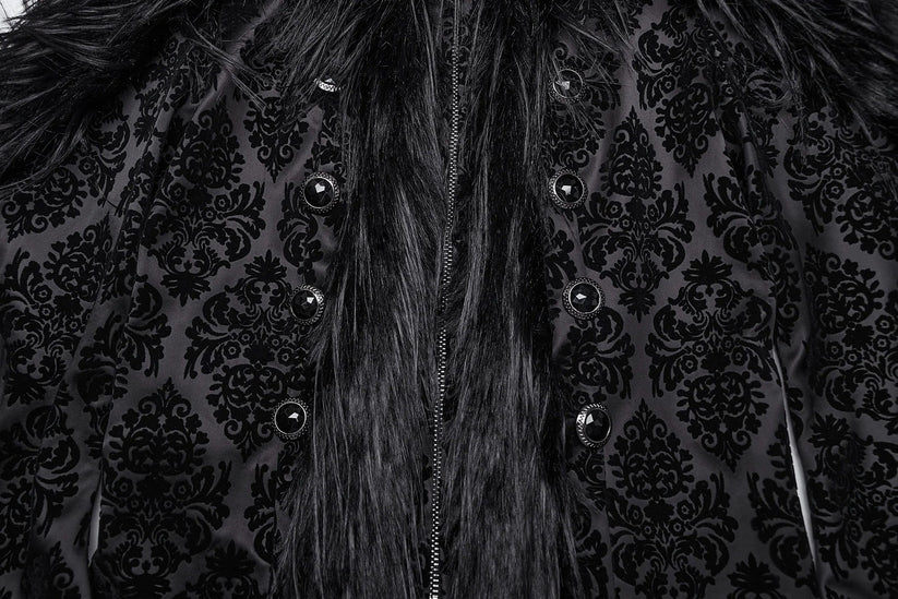 Punk Rave Gothic Coat Morrigan Jacquard Black UK 8-22 - QHA UK