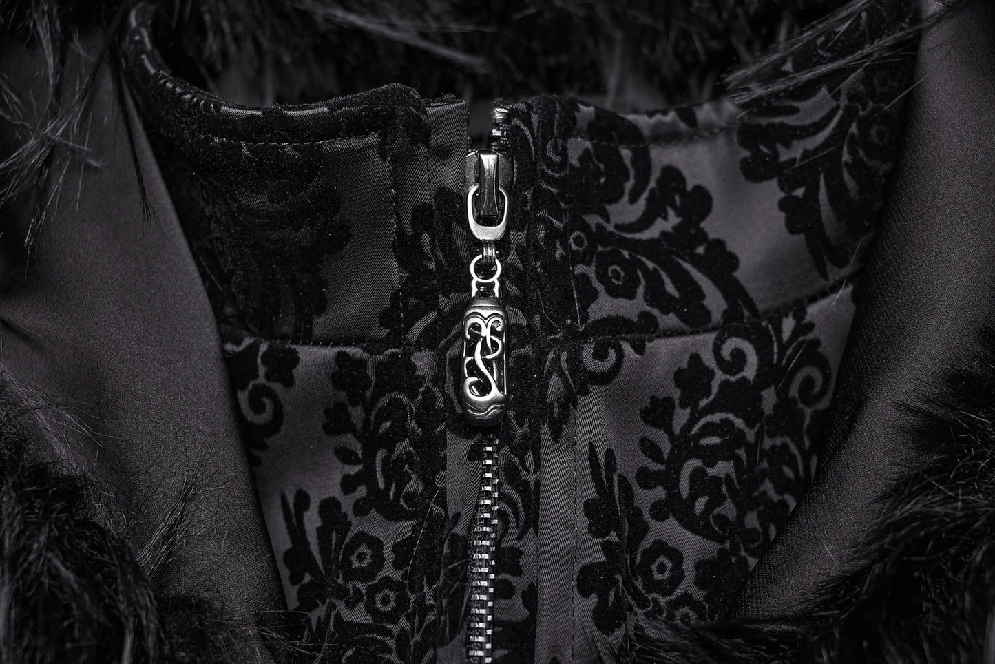 Punk Rave Gothic Coat Morrigan Jacquard Black UK 8-22 - QHA UK