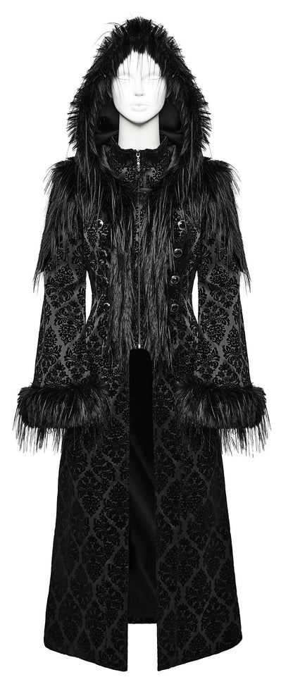 Punk Rave Gothic Coat Morrigan Jacquard Black UK 8-22 - QHA UK