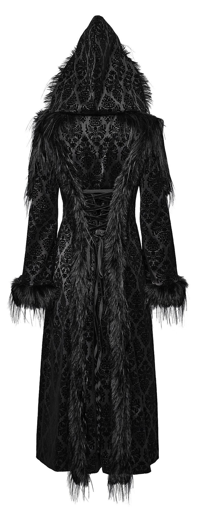 Punk Rave Gothic Coat Morrigan Jacquard Black UK 8-22 - QHA UK