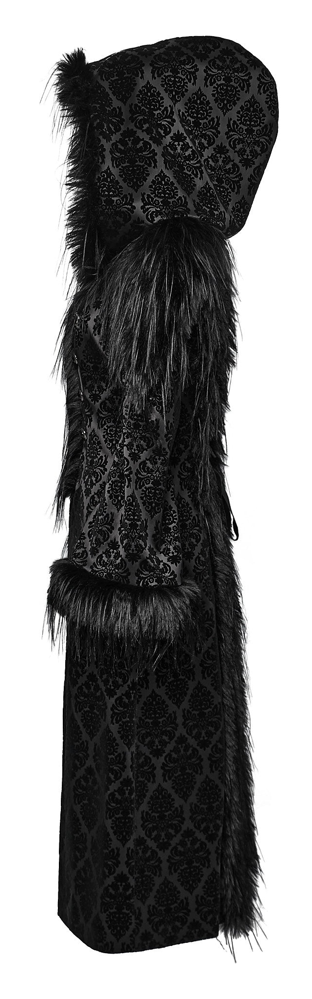Punk Rave Gothic Coat Morrigan Jacquard Black UK 8-22 - QHA UK