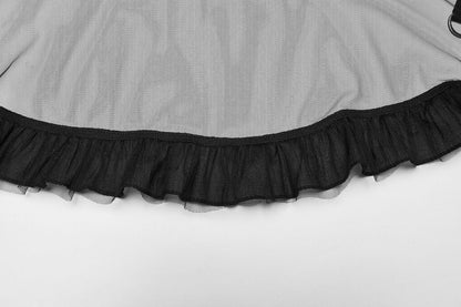 Punk Rave Skirt Morrigan Mesh Plaid High-Low UK 8-16 - QHA UK