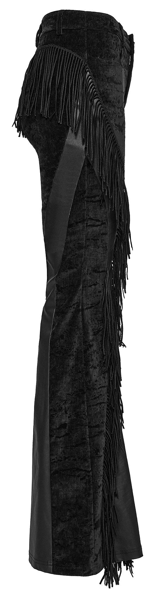 Punk Rave Women's Gothic Trousers Morrigan Wasteland Tassel Flare - QHA UK