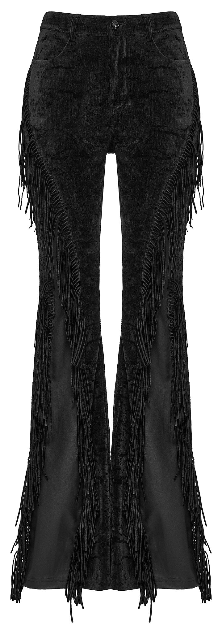 Punk Rave Women's Gothic Trousers Morrigan Wasteland Tassel Flare - QHA UK