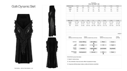 Punk Rave Gothic Skirt Nera Dynamic UK 8-22 - QHA UK
